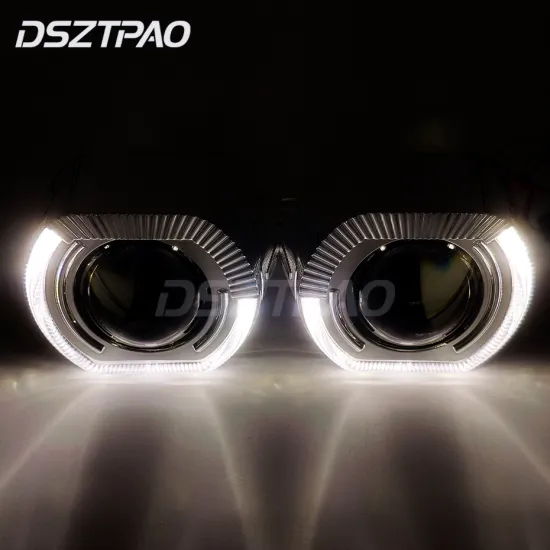 Headlight Lenses Bixenon HID Projector 2.5 LED Angel Eyes Lens Automobiles Halo Kit For H4 H7 Car Lights Accessories Retrofit