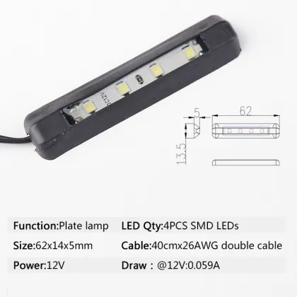 Motorcycle LED Plate Light License lamps