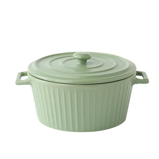 Modern Scandinavian Design Heat-Resistant Ceramic Soup Bowl with Lid - Perfect for Household and Dormitory Noodle Meals