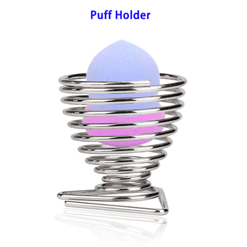 Spiral Gold Plating Chromeplating Metal Makeup Sponge Puff Holder