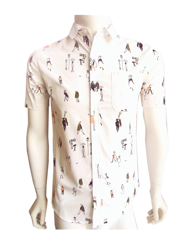 Men Causal Cotton Print Short Sleeve Shirt