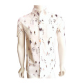 Men Causal Cotton Print Short Sleeve Shirt