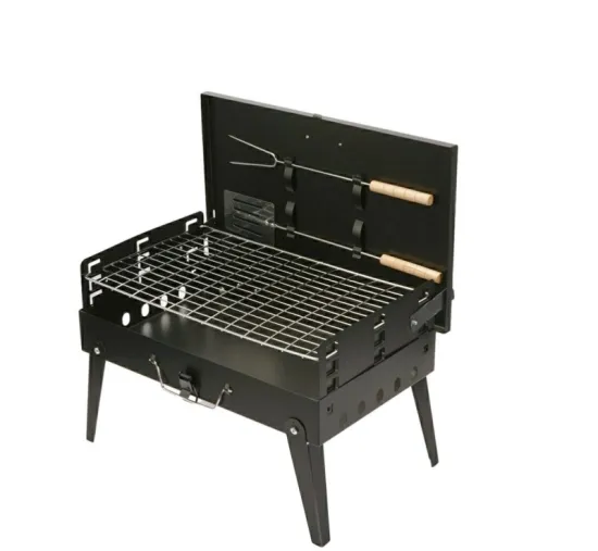 Outdoor Portable Charcoal BBQ Smoker Foldable Picnic Suitcase Type Barbecue Grill with Tool Set
