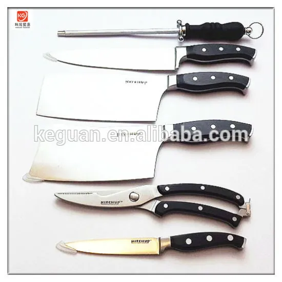 DK-029 6pcs beautiful plastic handle stainless steel knife sharpener