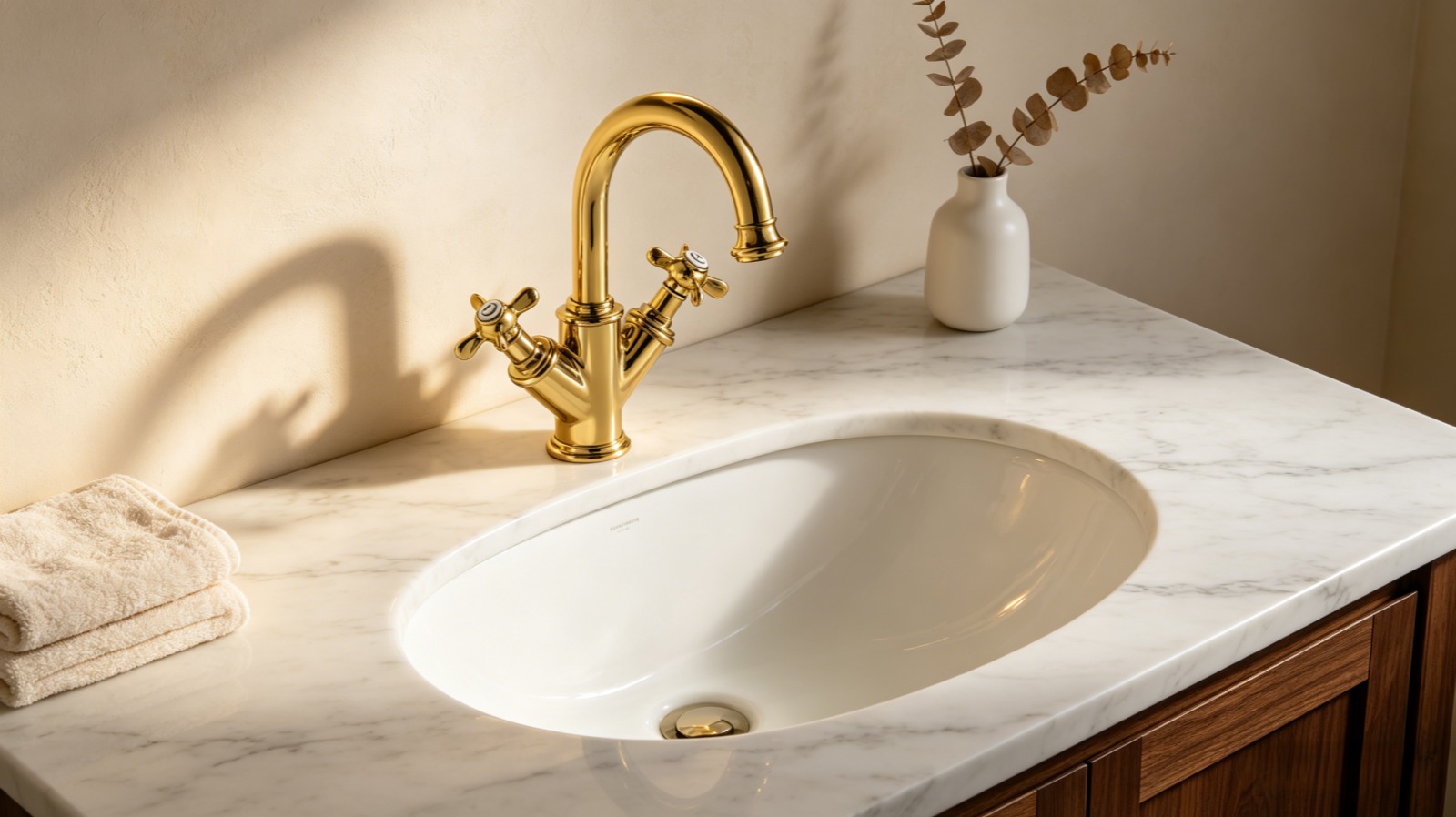gold taps basin