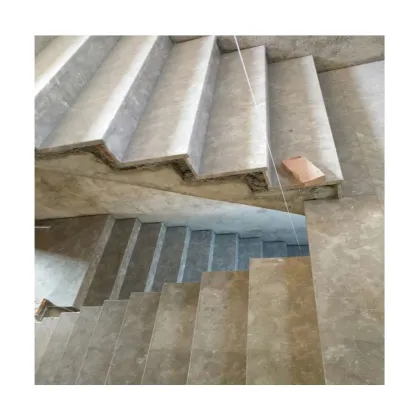 Savana Honed Marble Staircase with Persia Grey Finish