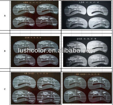 Eyebrow Design Card Magical Permanent Makeup Eyebrow Stencil For Mature Style 24pcs/set
