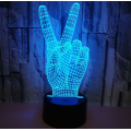 Abstract 3D Victory Sign Light Hand Night Light