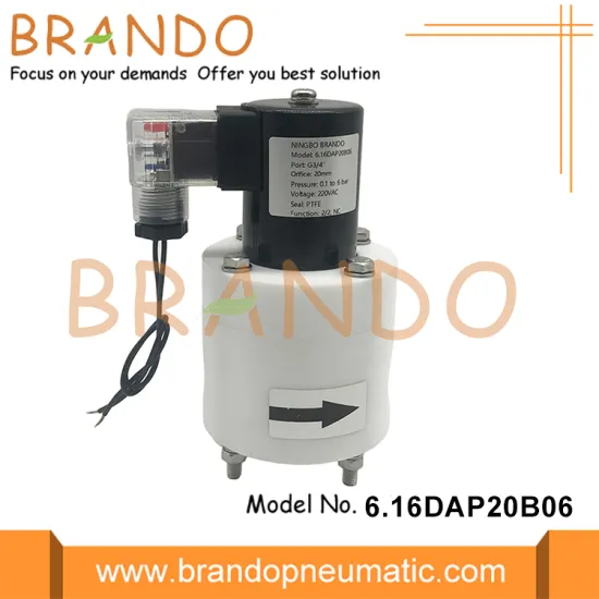 3/4'' Corrosion Resistant PTFE Solenoid Valve 24V 220V