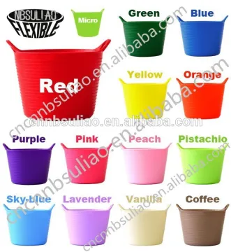 25L colorful unbreakable flexible plastic bucket