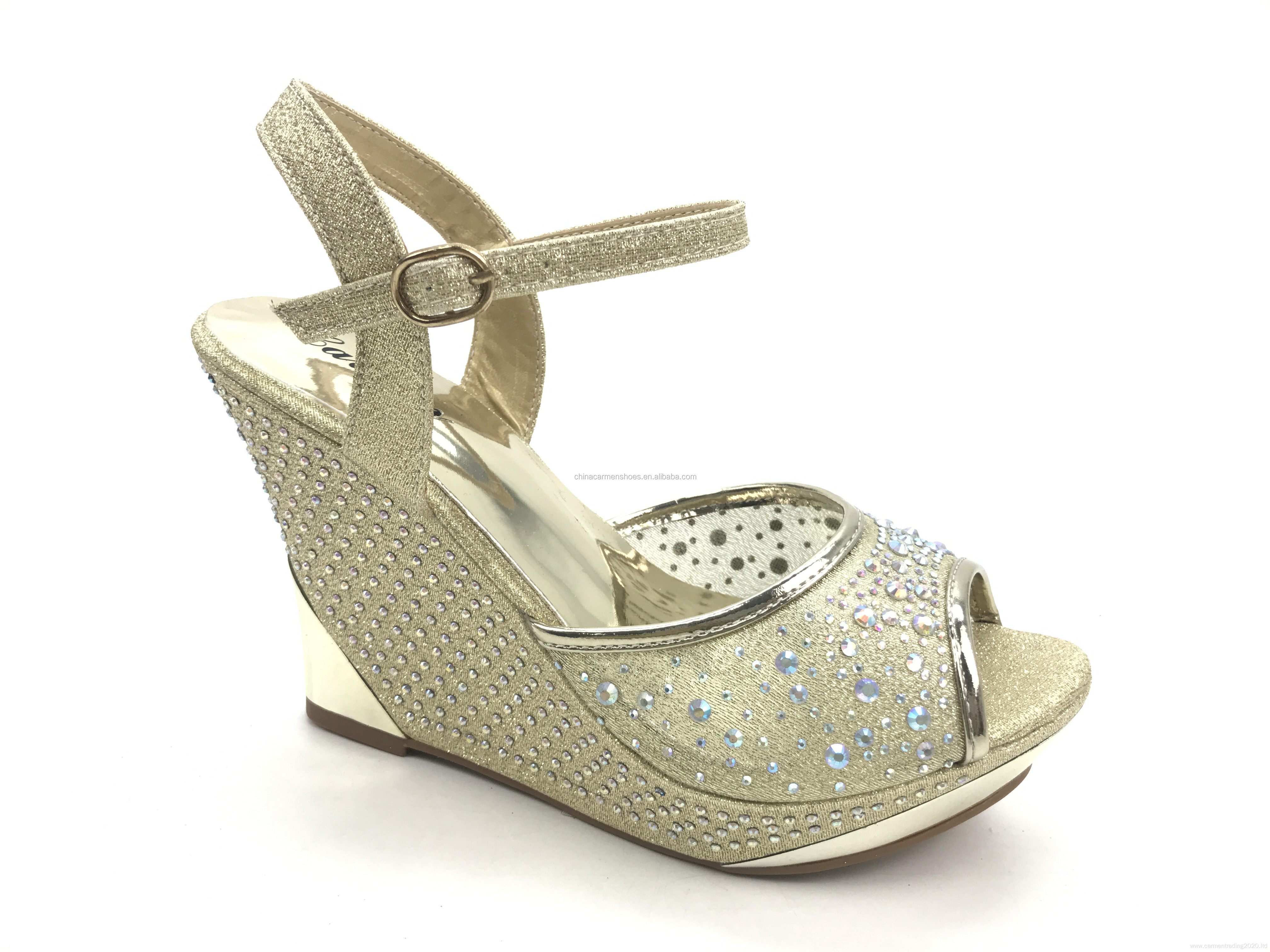 Womens Open Toe Crystal Rhinestone Platform Sandals