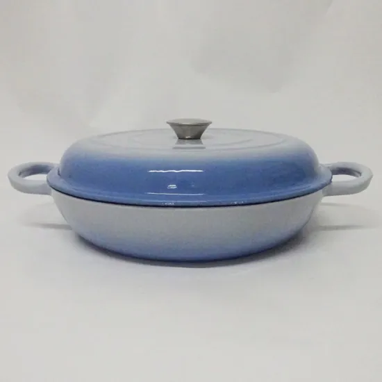 Round Blue Enamel Cast Iron Casserole Pot/Cooking Pot