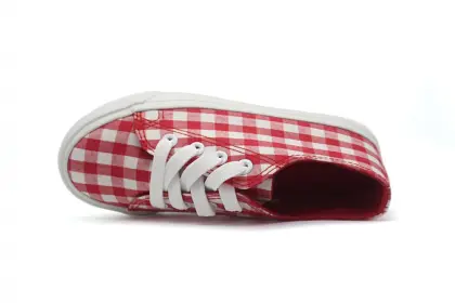 Plaid Slip-on Sneaker On White Sole Shoes