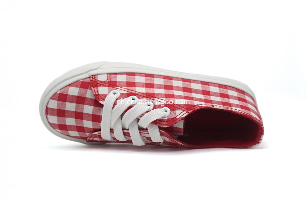 Plaid Slip-on Sneaker On White Sole Shoes