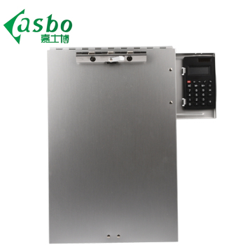 Aluminum Open-Sided Multi-Function Folding Silver Clipboard with Built-In Calculator
