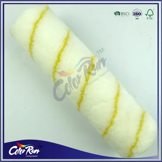 ColorRun wholesale paint roller brush yellow stripe polyacrylic paint roller cover
