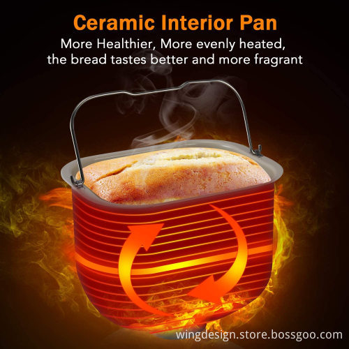 Household Bread Machine Makers with LED Display and 17-19 Automatic Programs