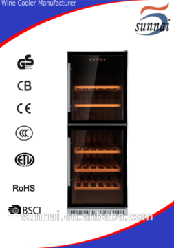 wine fridge 125 bottles dual zone with silver panel wine refrigerator cabinet