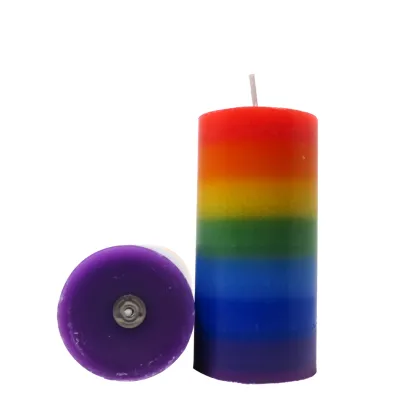 Pillar candle wax in seven colors