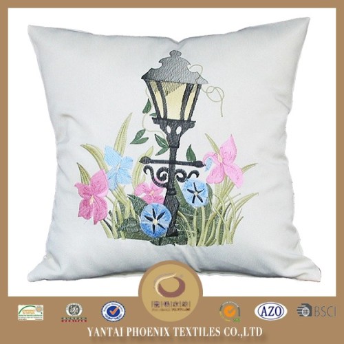 Embroidery applique cushion feather cushion