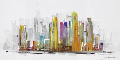 New York Paris Skyline Metal Wall Art