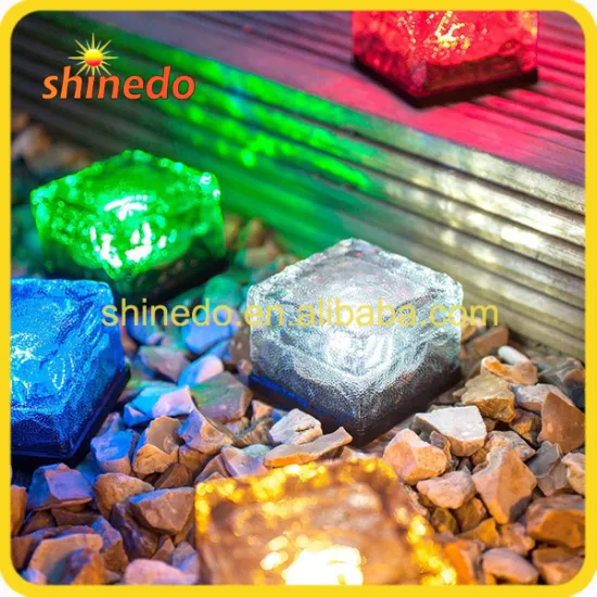 colorful Led Solar Ice Brick Light for garden patio