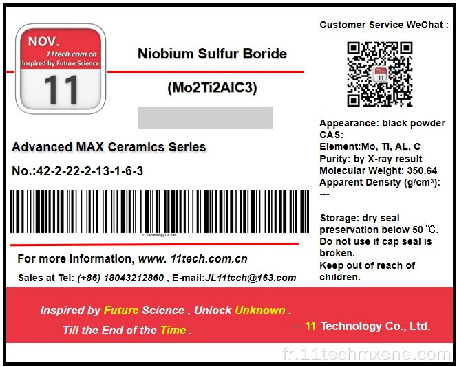 Matériaux de phase maximale MO2TI2ALC3