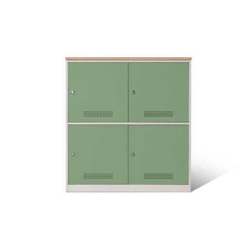 Lockers de armazenamento de escritório pequeno verde 4 porta