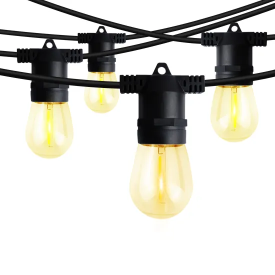 14.6m IP65 Waterproof Outdoor LED String Lights with 15 E27 Sockets and EU Plug