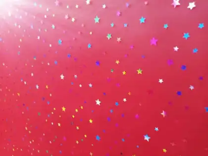 Thin mesh cloth ironing film little stars multicolor gauze skirt fabric