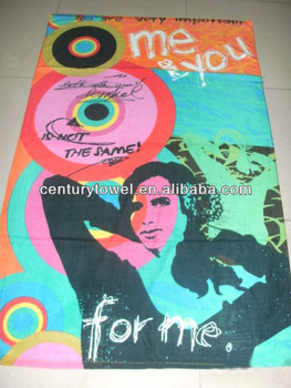 Promotion cotton velour printed beach towel /cotton towel