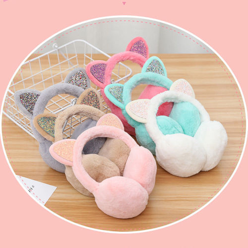 Warm Unicorn Headphones for Girls Winter Fur Ear Muffs For Women Winter Accessories Ear Cover Warmers Women Christmas Headband