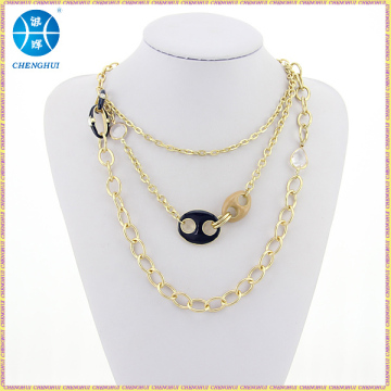 2014 fashion gold necklace for women wholesale fashion doll pendant necklace