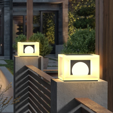 Moderne solarbetriebene wasserdichte LED-Säule Licht für Gärten und Zäune