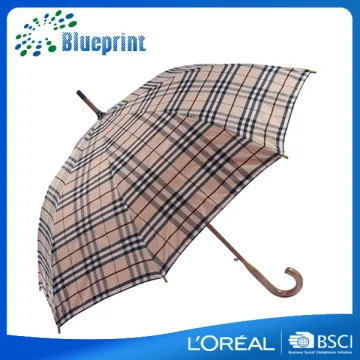 Vintage wooden shaft double layer lady straight umbrella
