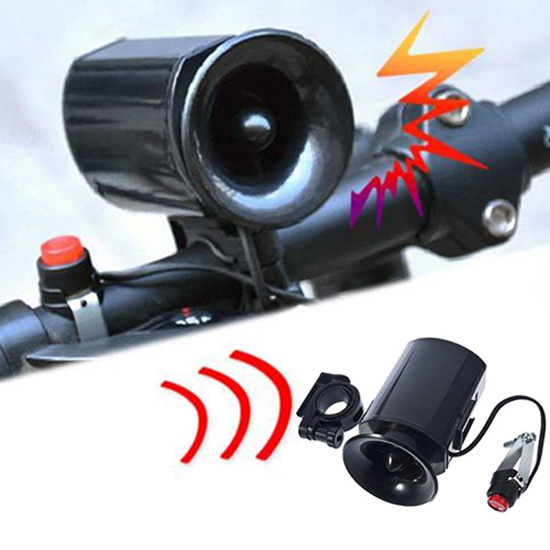 Electronic Bicycle Ultra Loud Bell 6 Sound Effects Waterproof Alarm Speaker Bike Accessories Battery Included Safety Bike Horn