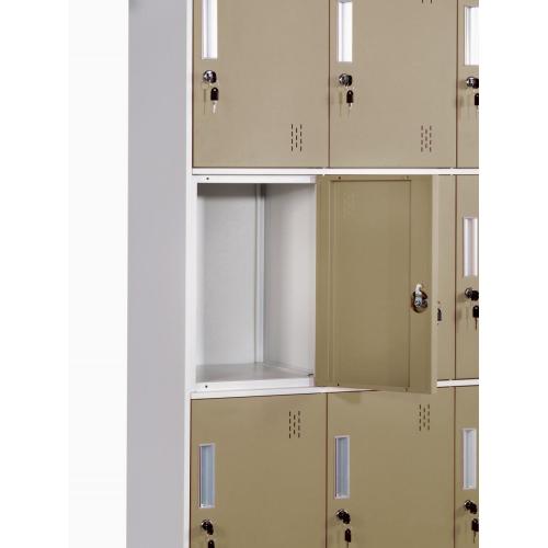 Armarios de acero de 12 puertas para almacenamiento de oficina.