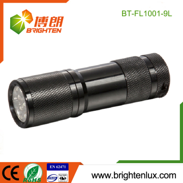 Vendita calda di fabbrica 3*AAA alloggiamento a batteria a basso costo in alluminio a buon mercato 9 Luce torcia a LED