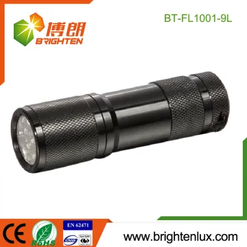 Factory Wholesale CE Rohs Pocket 3*AAA Battery Used Aluminum Material "super bright" 9 led mini flashlight