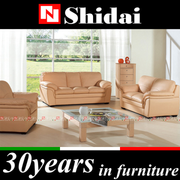 906 France style genuine leather simple sofa set