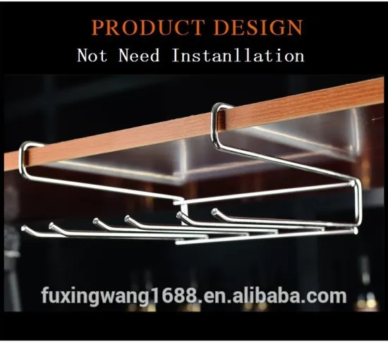 2Row/3Row Cabinet Board Storage Organizer 304 Stainless Steel Glass Holder Stemware Racks Wine Rack Hanging Wine Glass Holder