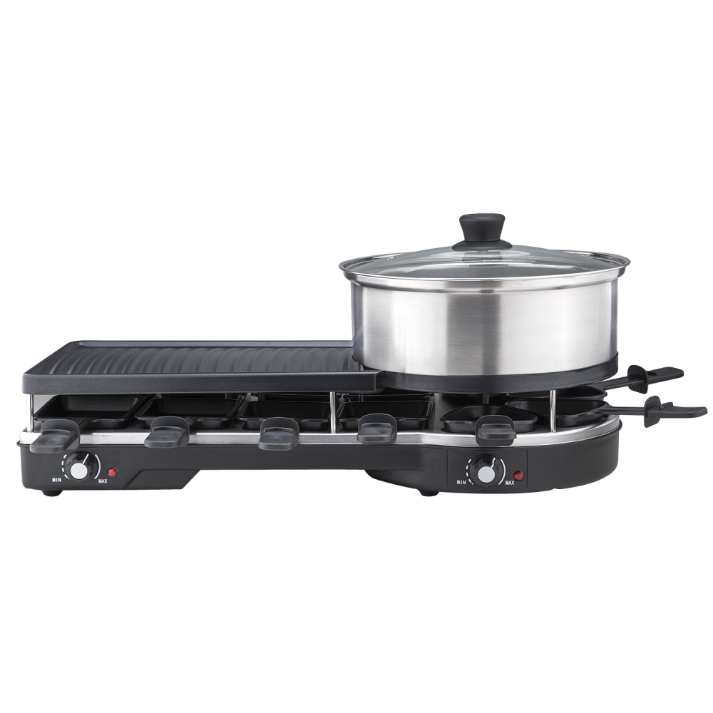 Raclette grill fondue set