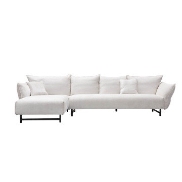 Nordic Light Luxury Itali Villa Arc Ruang Tamu Sofa White Cashmere Sofa Keluarga Kecil Kombinasi Kreatif Sofa Set