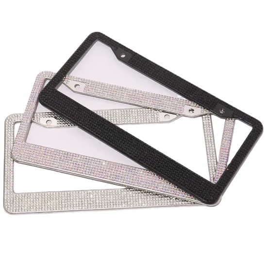 Aluminum American License Plate Holder with Diamond Inlay - Luxury Customized Cover