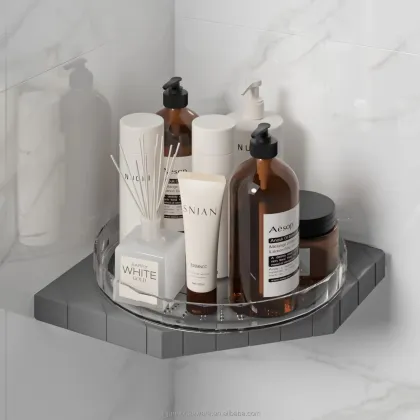 Lazy Susan Turntable Bathroom Corner Shelf and Shower Organizer