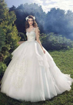 Stylish Long Sleeveless Bridal Dress