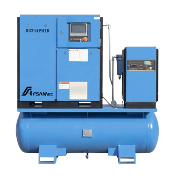 Kompresor udara sekrup all-in-one terintegrasi untuk mesin pemotong serat laser &amp; plasma (7.5kW-22kw, 16 bar)