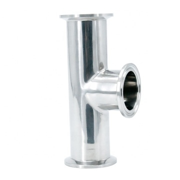 304/316L Stainless Steel Sanitary 3 Way Tee Pipe Fittings with Tri Clamp Ends