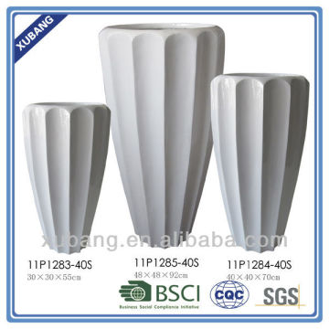 Tall floor standing vases with ribbed finish big resin vase decoration