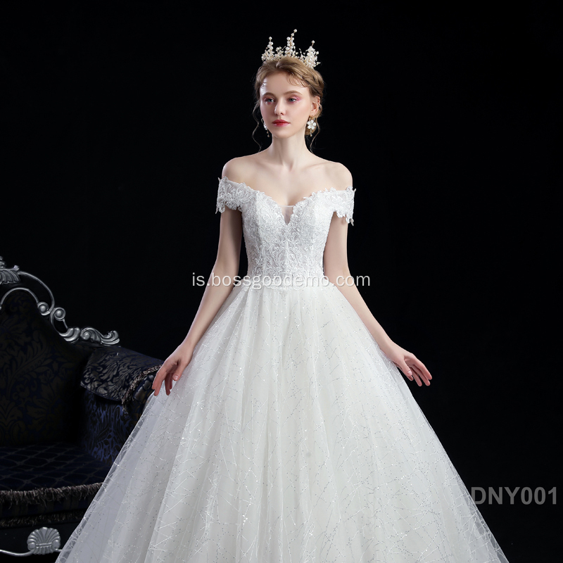 Hágæða New Creative Strapless Sweetheart Neckline Classic Fílabein Lace Bridal Gown